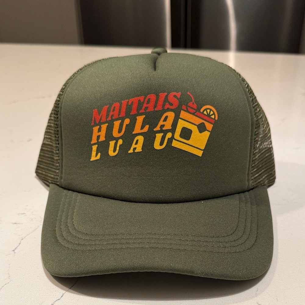 NEW! Kai Aloha Mai Tai Green Mesh Trucker Hat